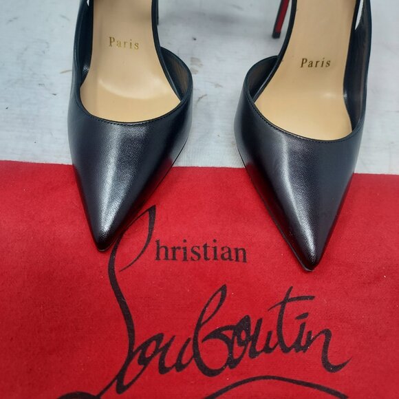 Christian Louboutin Black Jenlove Ankle Strap Pointed Toe Pump - Picture 8 of 13